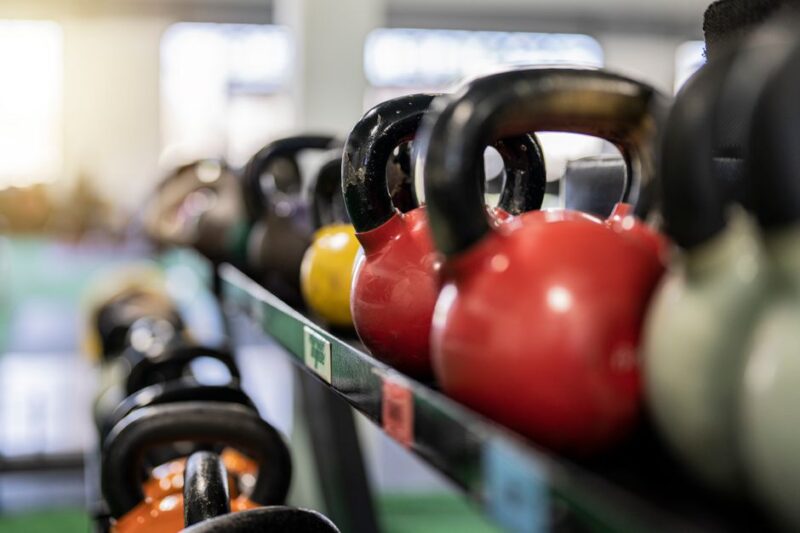 Kettlebells på gym